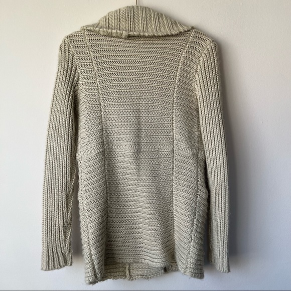 Left on Houston Cream Chunky Knit Sweater Cardigan Zipper Detail Size XS - Picture 5 of 7